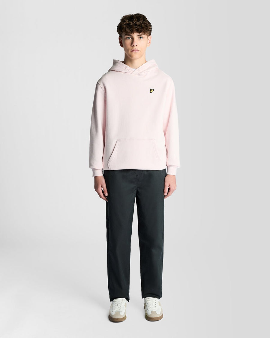 Hombre con sudadera con capucha de algodón Loopback en rosa claro