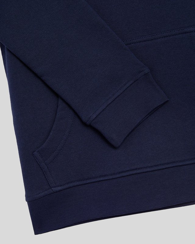 Ragazzo con felpa con cappuccio in cotone Loopback blu navy