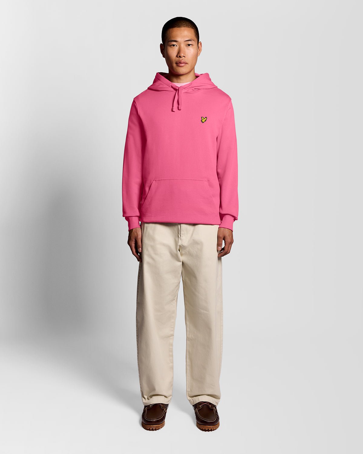 Uomo con felpa con cappuccio Loopback in cotone rosa shocking