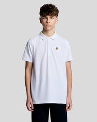 Man wears Sports Polo Shirt in White