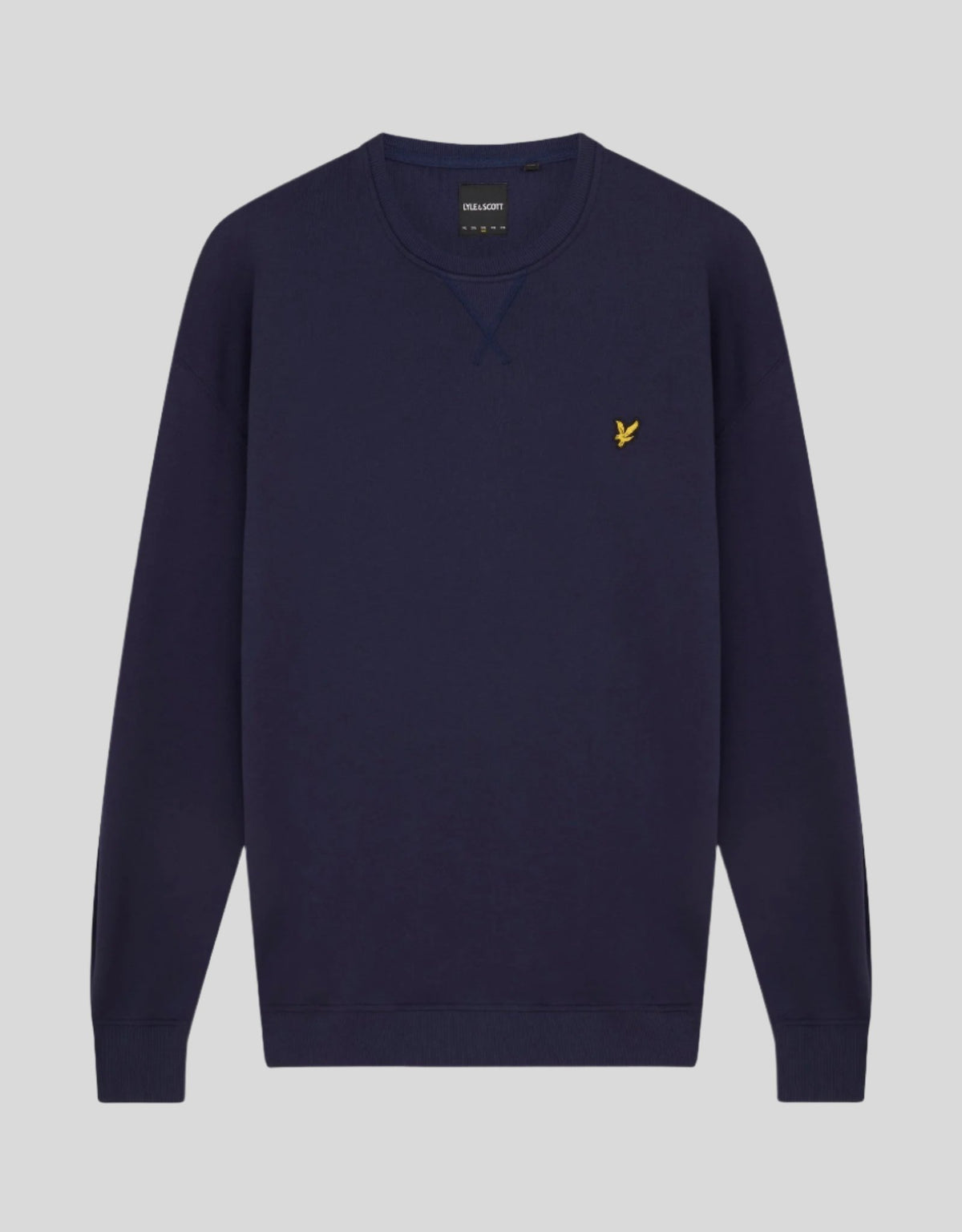 Sweat-shirt à col rond en coton, bleu marine