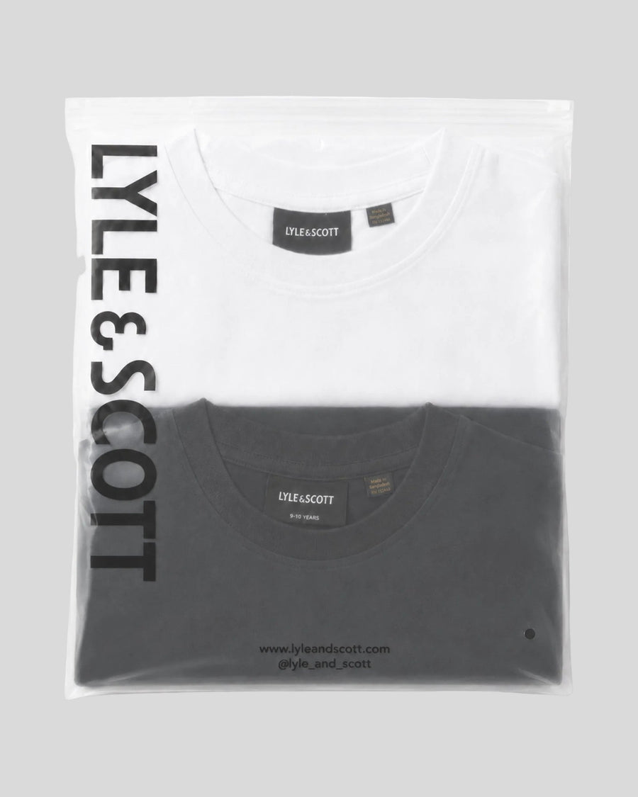 T-shirt à col rond pour garçon, lot de 2, couleur noir de jais/blanc