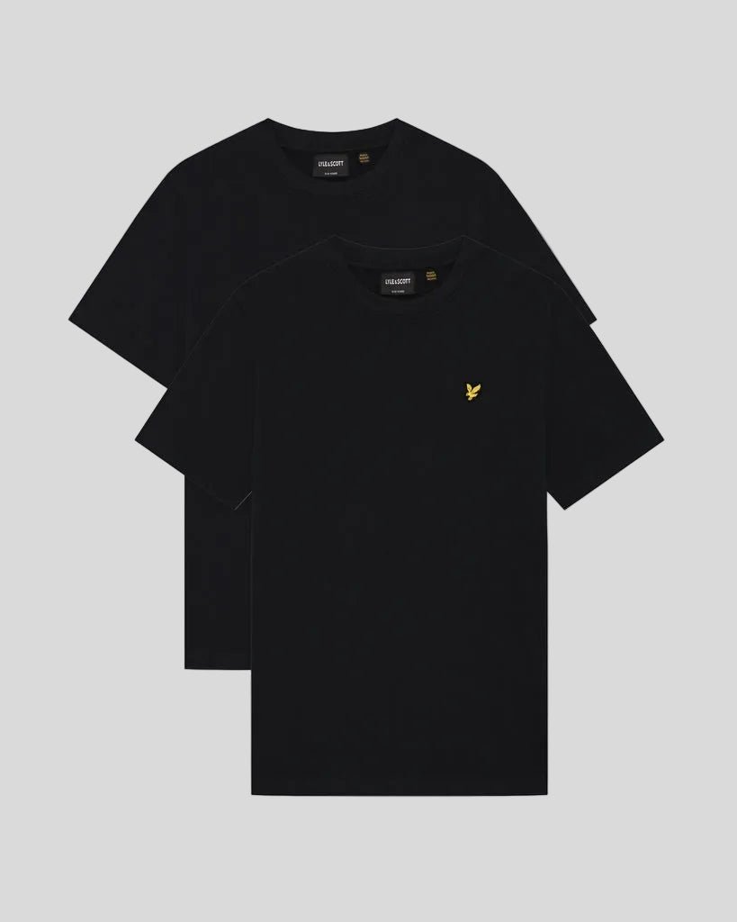 Uomo con maglietta Basic in confezione da 2, colore nero corvino