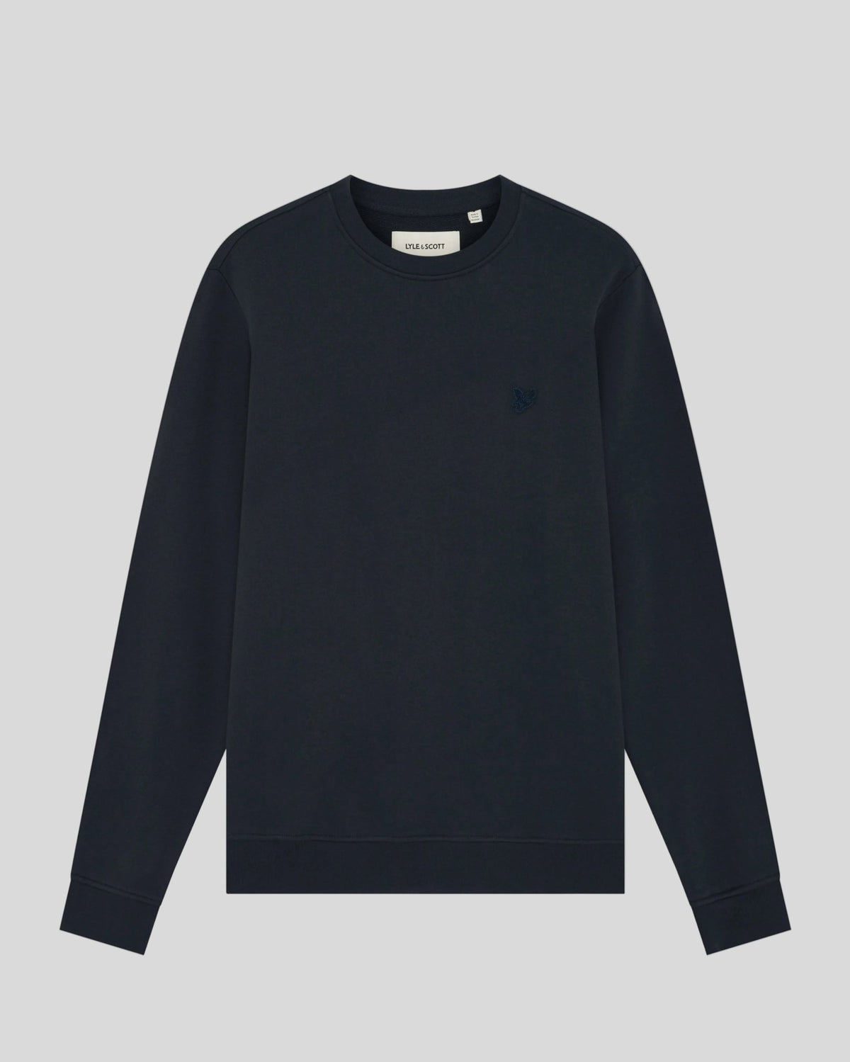 Uomo con felpa girocollo in cotone superfine blu scuro