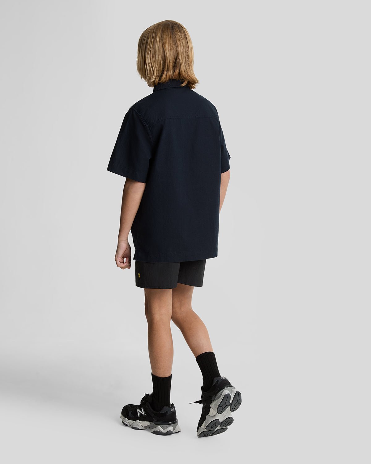 Short de bain uni noir de jais pour garçon