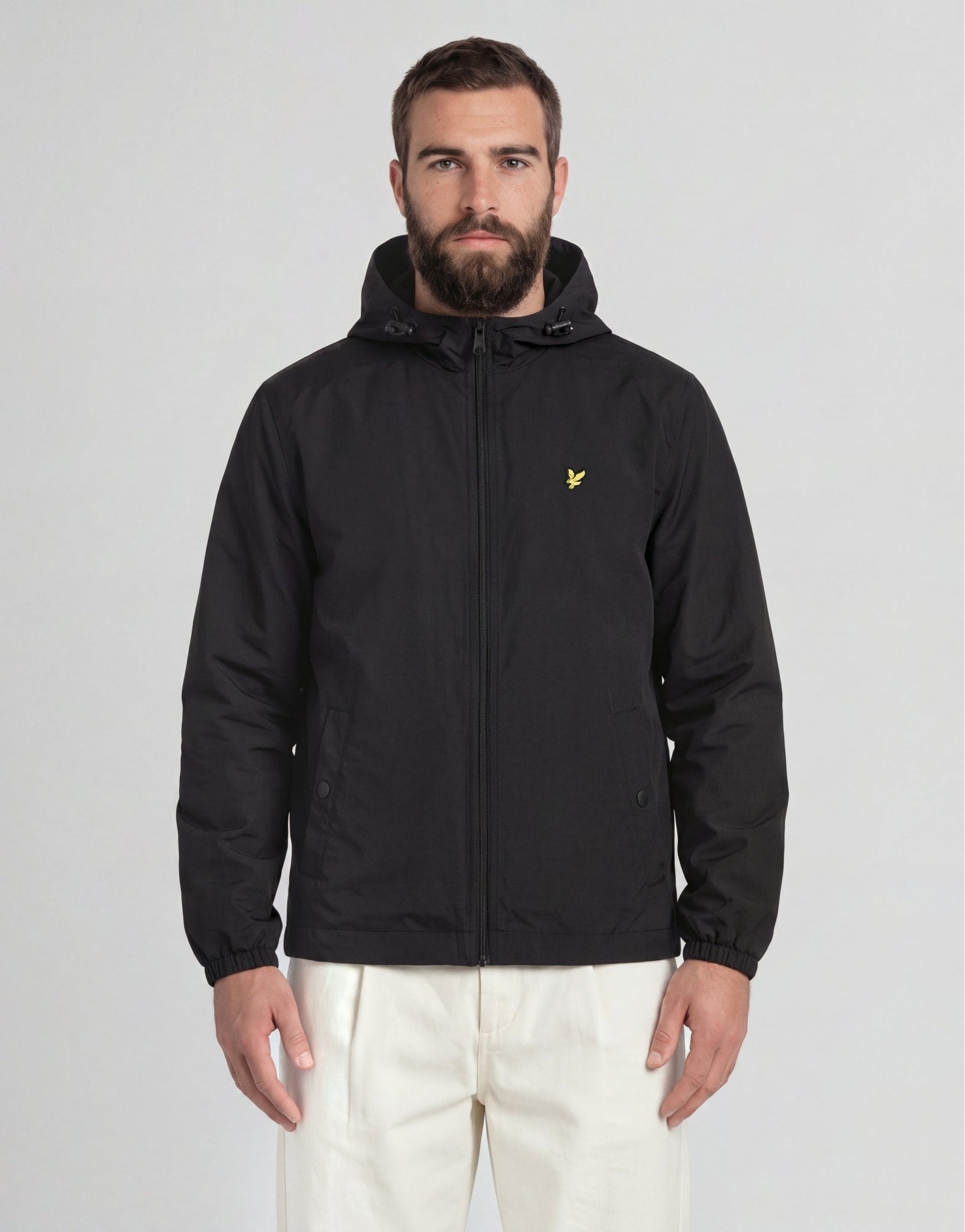 Lyle & Scott Men's Water Resistant Hooded Jacket in Jet Black