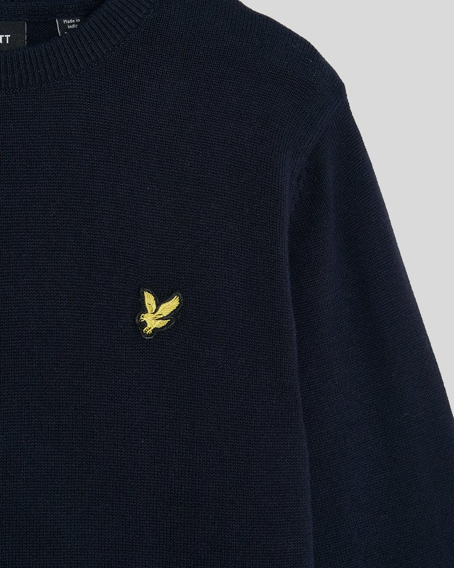 Pull à col rond en coton bleu marine foncé pour garçon