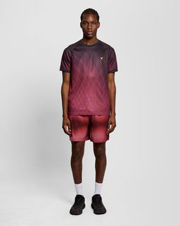 Short de bain géométrique à monogramme