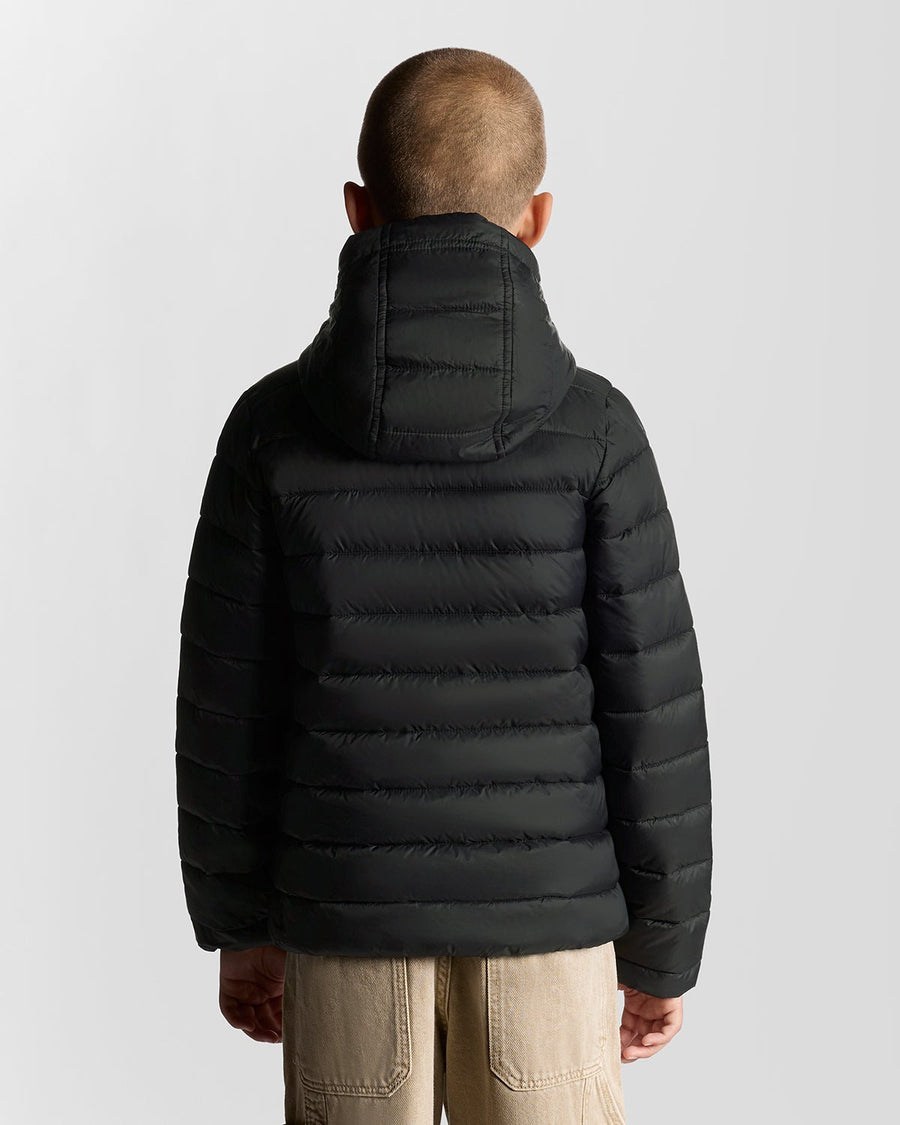 Boy wears Lightweight Padded Jacket in Jet Black