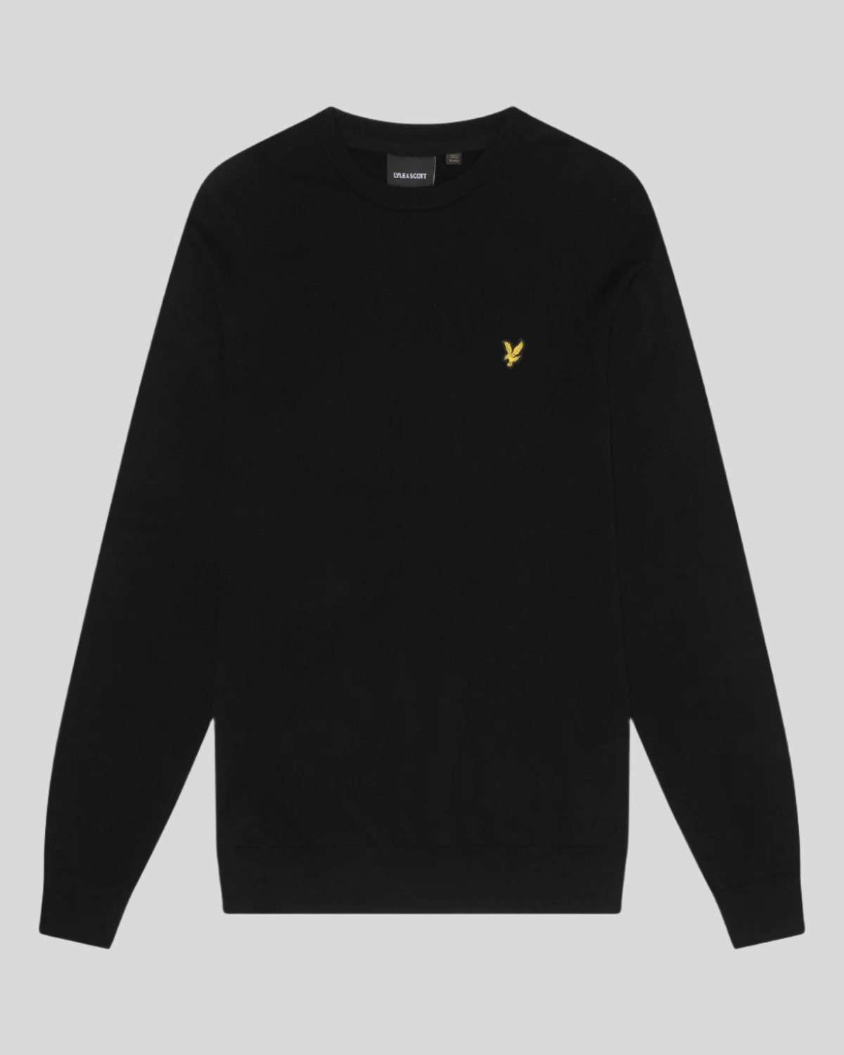 Pull à col rond en coton pour homme, couleur noir de jais