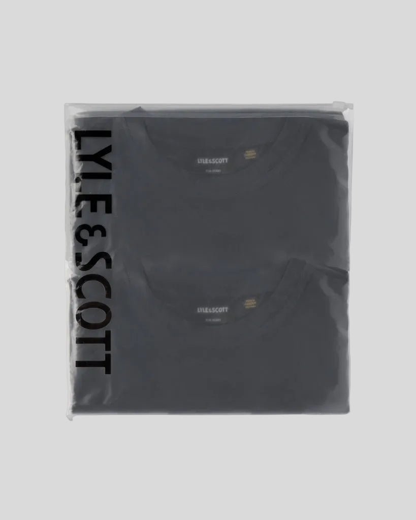 Uomo con maglietta Basic in confezione da 2, colore nero corvino