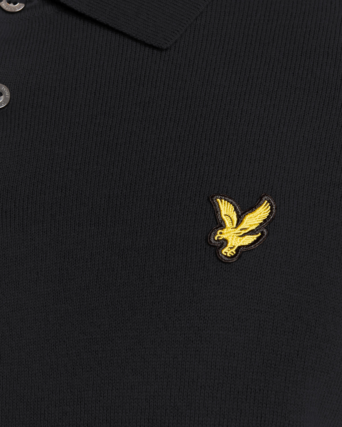Polo à manches longues en mélange de laine mérinos, bleu marine foncé