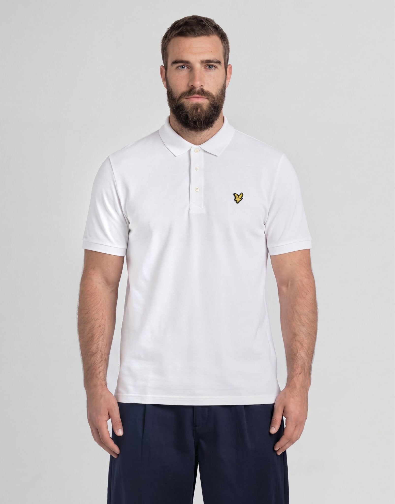 Lyle & Scott Men's Plus Size Cotton Polo Shirt in White
