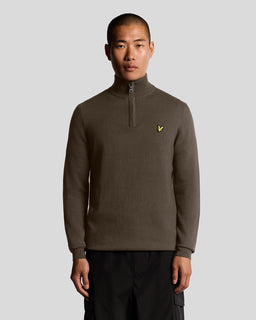Pullover aus Baumwolle und Merinowolle mit 1/4-Reißverschluss