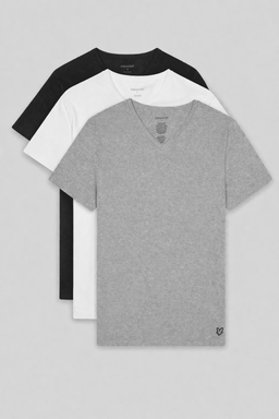 Lot de 3 t-shirts décontractés à col en V