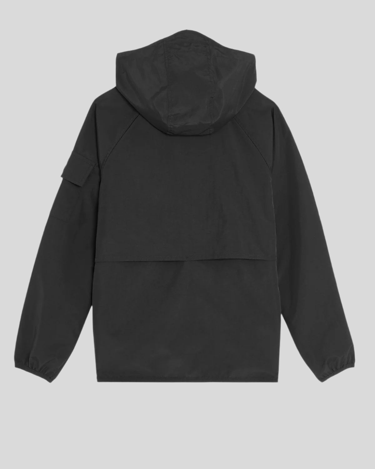 Photo de présentation de la veste coupe-vent à capuche, couleur noir de jais