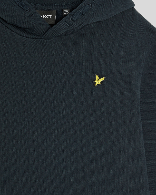 Garçon portant un sweat à capuche brossé bleu marine foncé