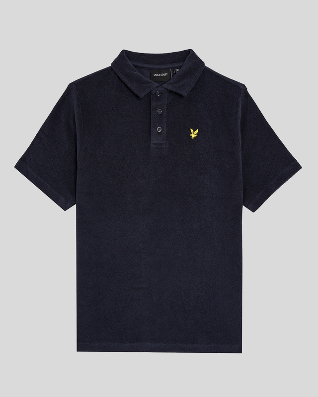 Polo en tissu éponge bleu marine foncé pour garçon