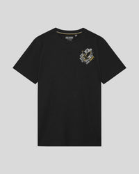 Junge trägt ein T-Shirt mit Adler-Motiv auf der Brust in der Farbe „Jet Black“