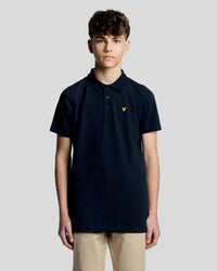 Man wears Sports Polo Shirt in Dark Navy