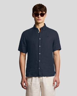Chemise en lin à manches courtes