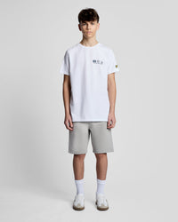 Man wears Cotton Sweat Shorts in Cold Grey