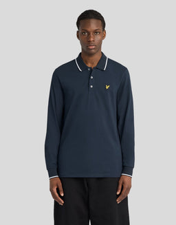 Tipped Long Sleeve Polo Shirt