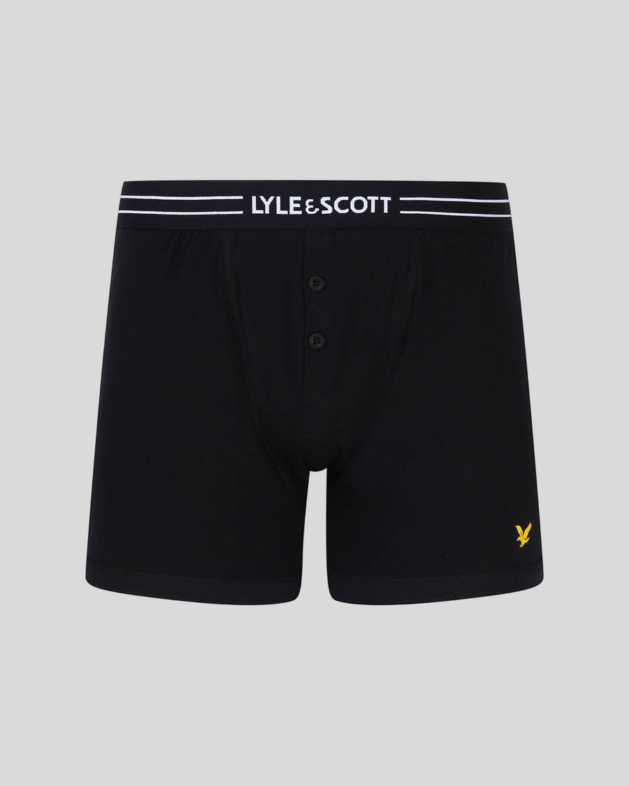 Lot de 3 boxers moulants avec bande élastique à motif aigle, couleur noire