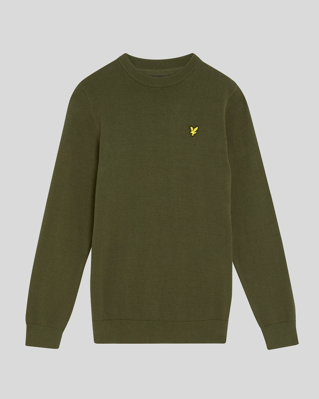 Boy wears Cotton Crew Neck Jumper in Deep Depths