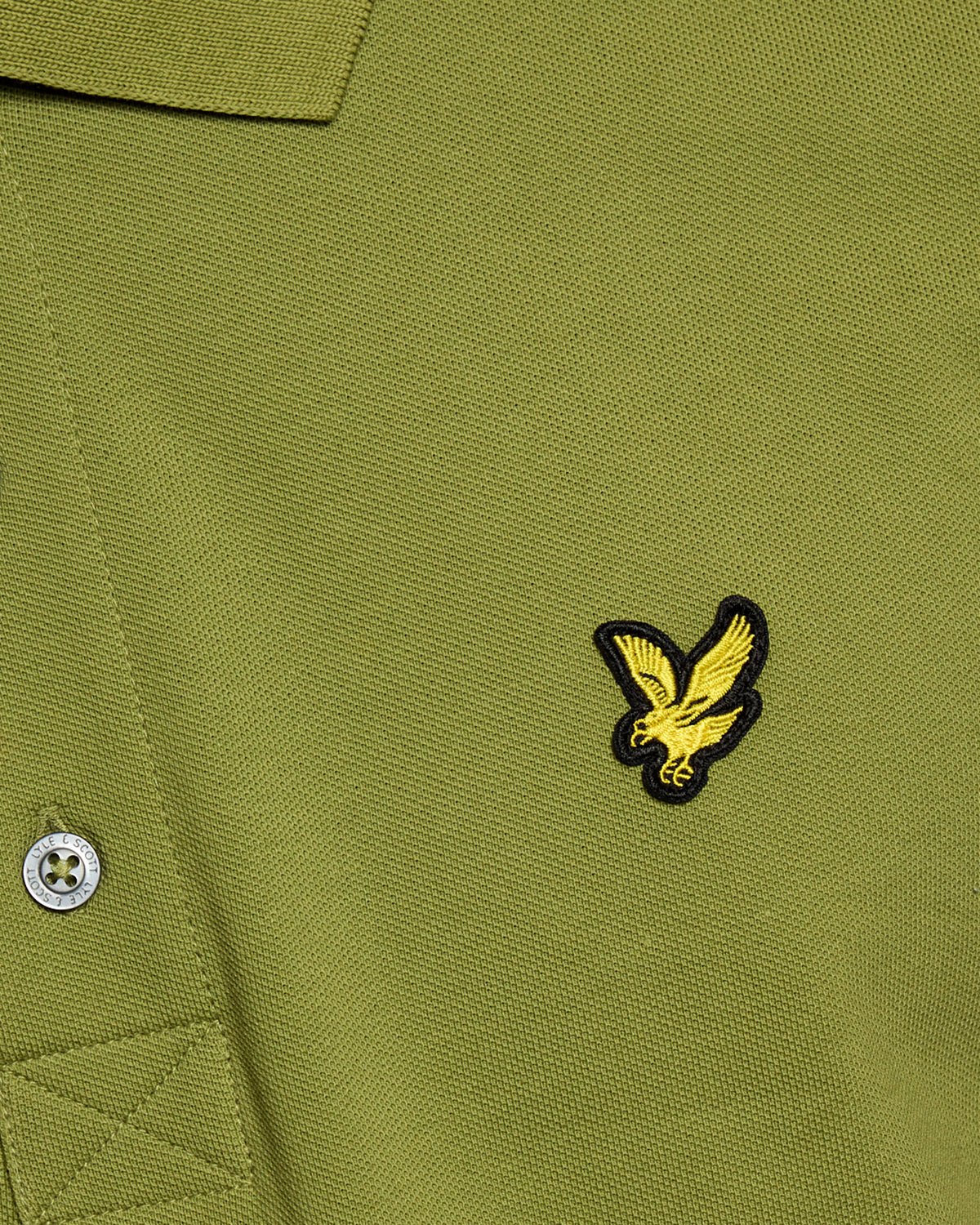 Uomo con polo in cotone verde arbusto
