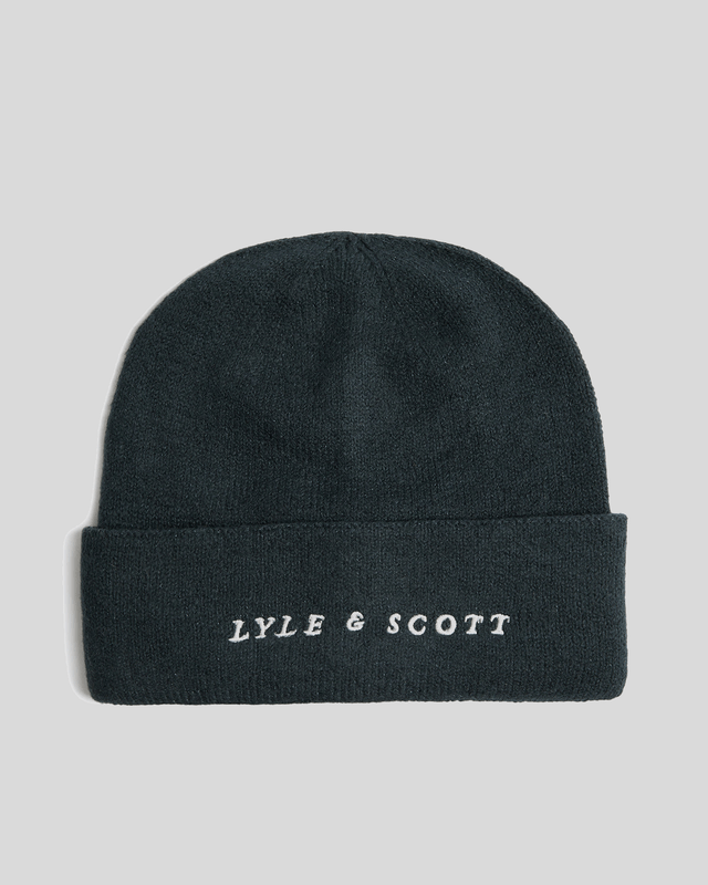 Bonnet avec logo « Script » en bleu marine foncé