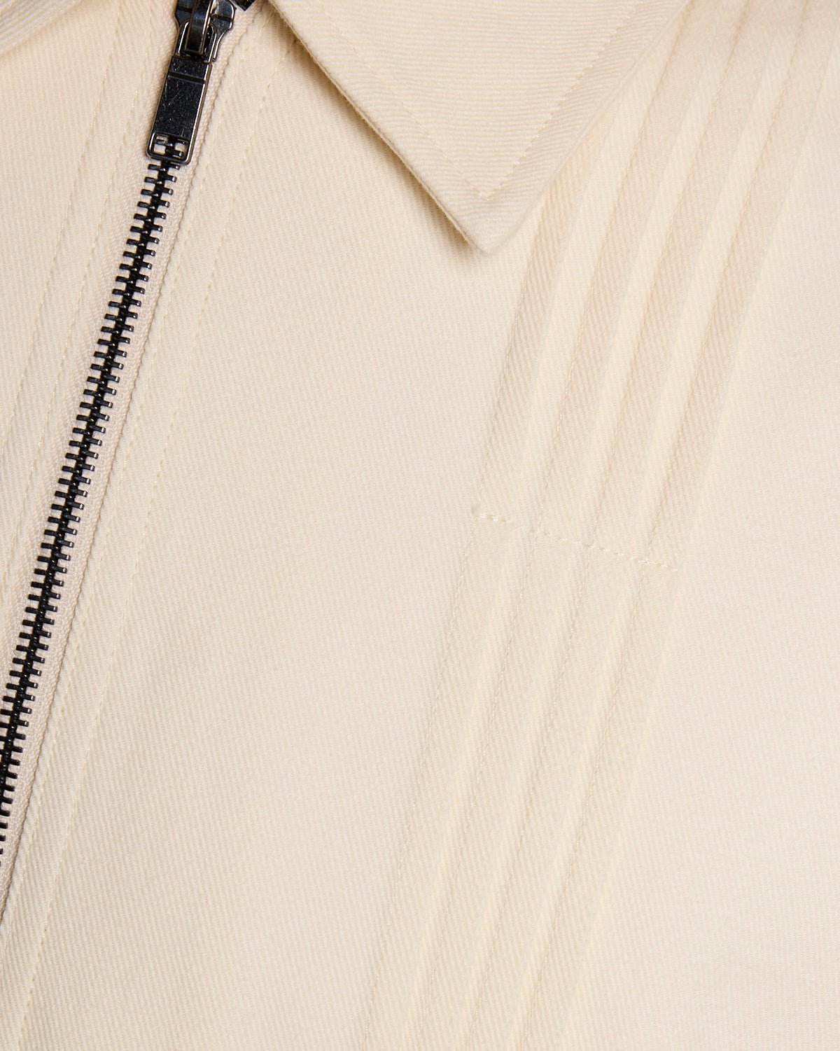 Veste zippée à plis creux pour homme, couleur écru éclatant