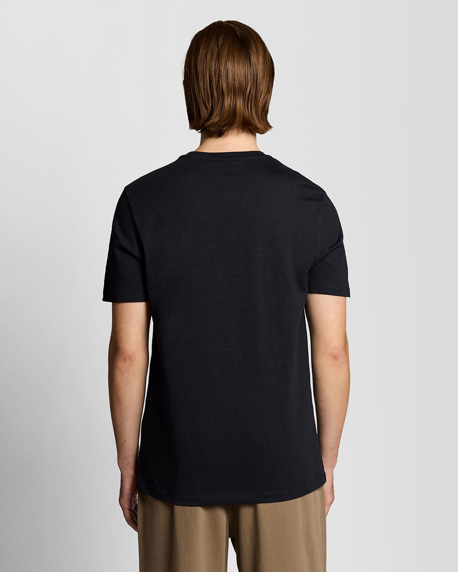 T-shirt en coton fin flammé, couleur noir de jais, pour homme