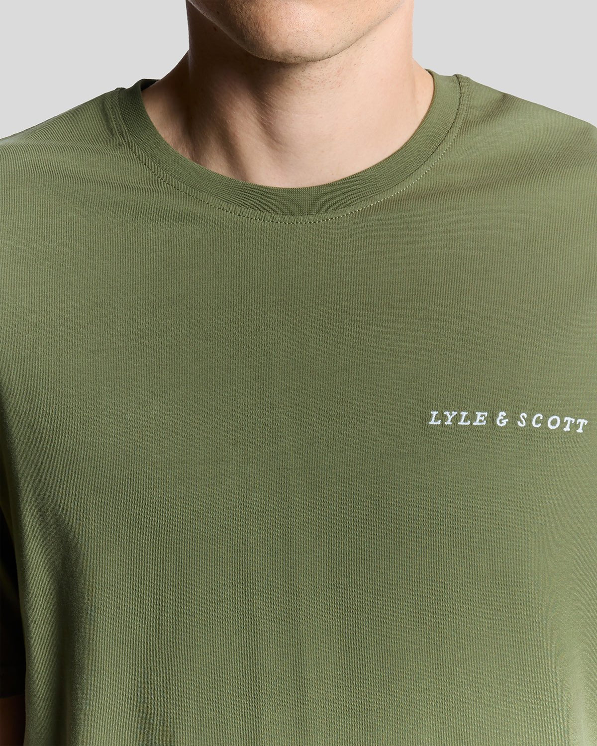 T-shirt à col rond en coton pour homme, orné du logo « Script », couleur olive militaire