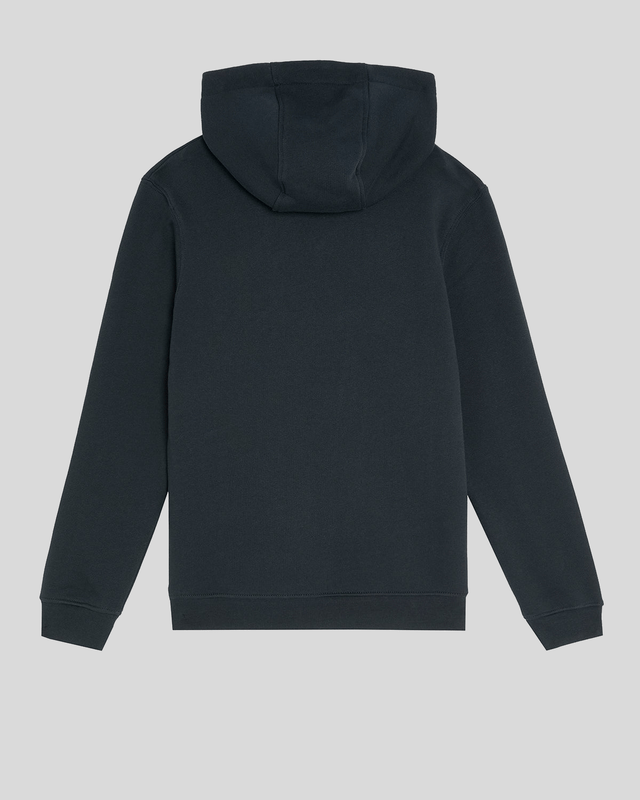 Garçon portant un sweat à capuche brossé bleu marine foncé