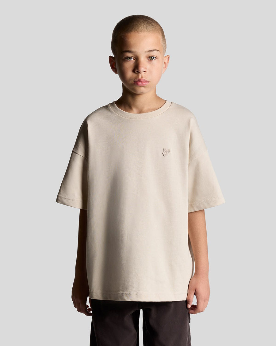 T-shirt ample épais pour garçon, couleur mastic