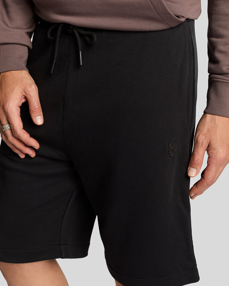 Uomo con pantaloncini in cotone superfine color nero corvino