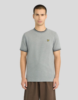 T-shirt med krage i statisk marl
