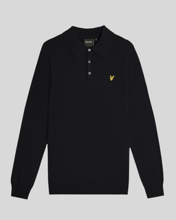 Langärmliges Polohemd aus Merino-Mischgewebe
