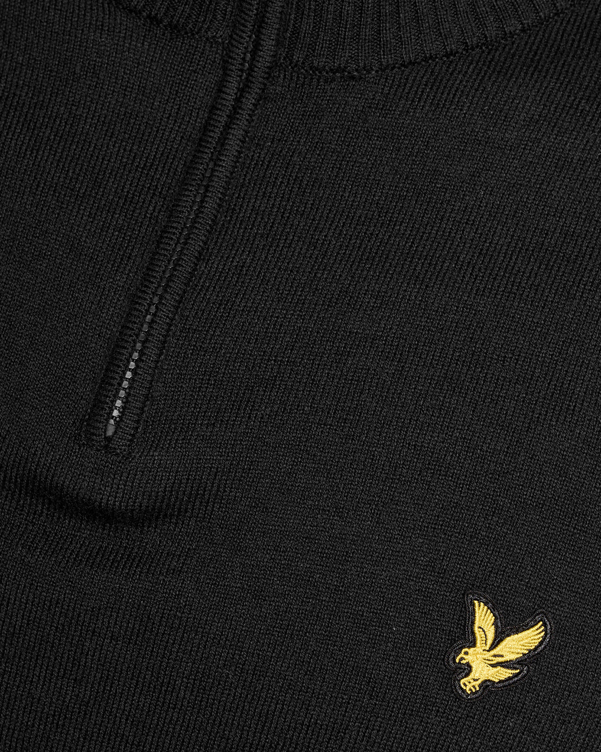 Uomo con maglione in misto cotone con zip a 1/4, colore nero corvino