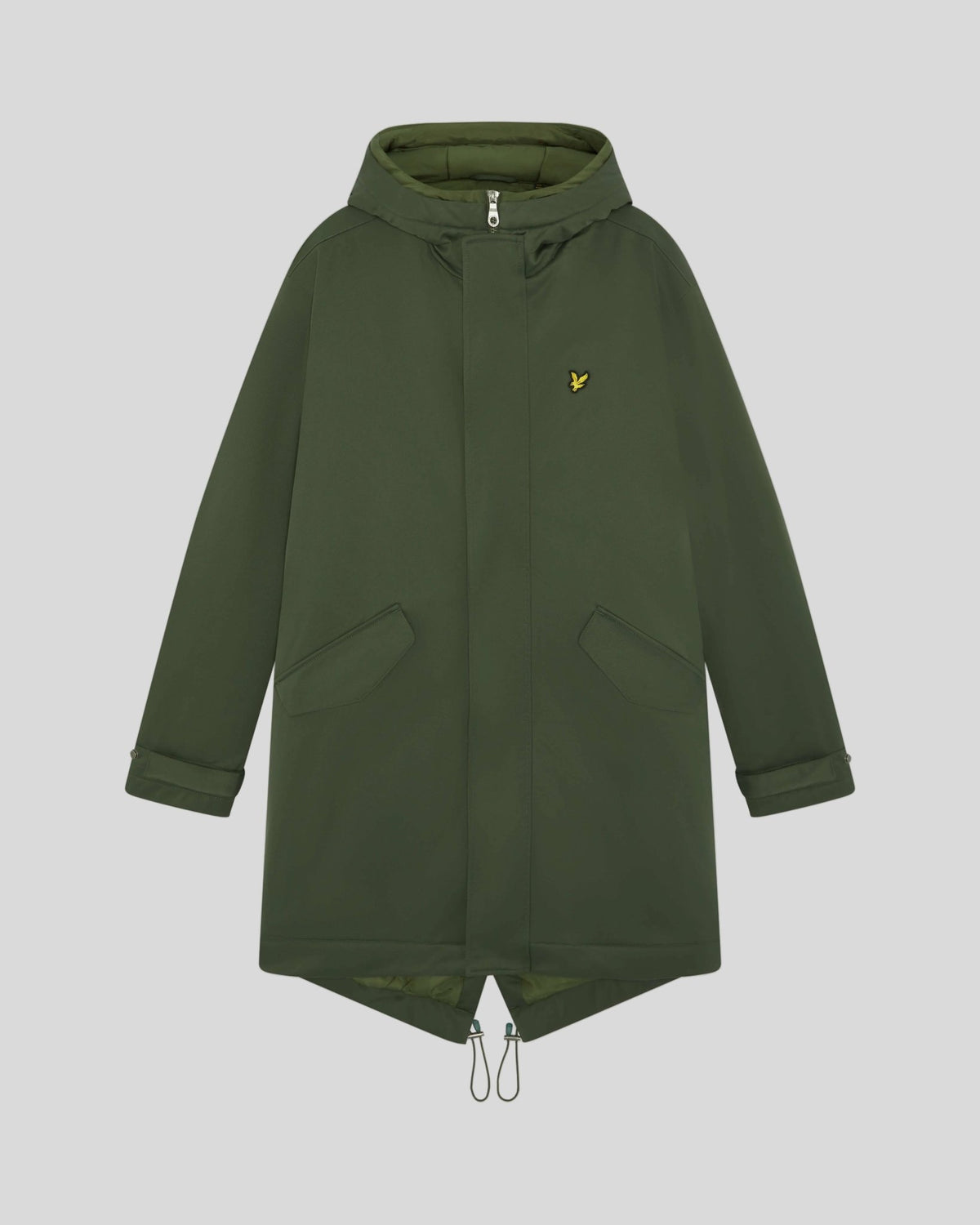 Man wears Padded Fishtail Parka in Deep Depths