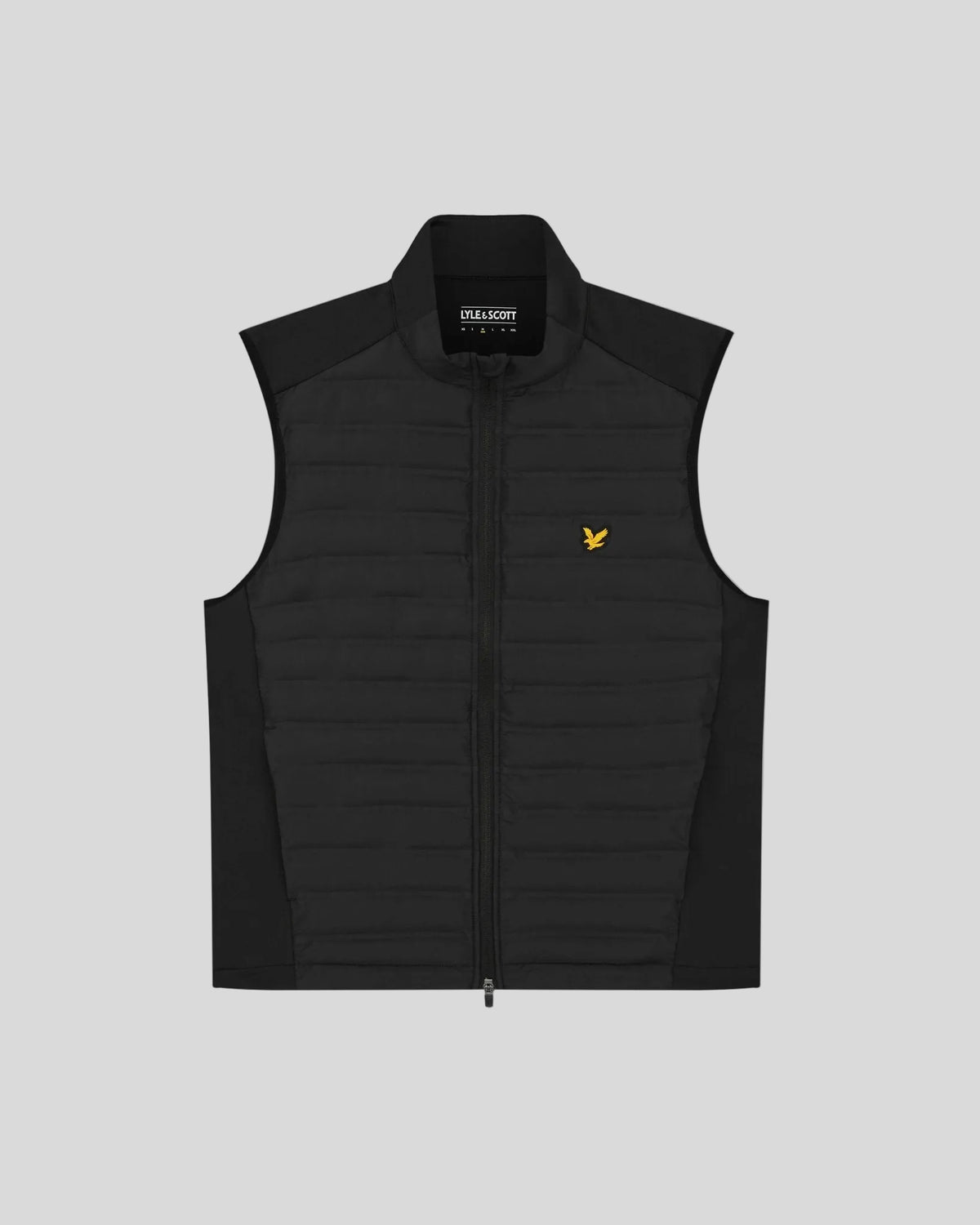 Uomo con gilet trapuntato Hybrid in nero corvino