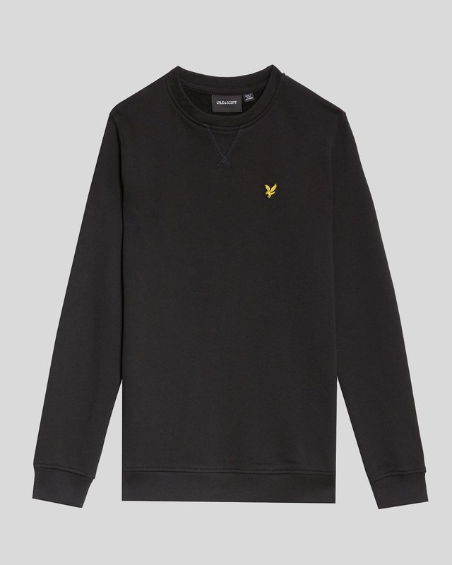 Sweat-shirt classique à col rond pour garçon, couleur noir de jais