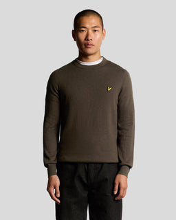 Maglione girocollo in cotone e lana merino