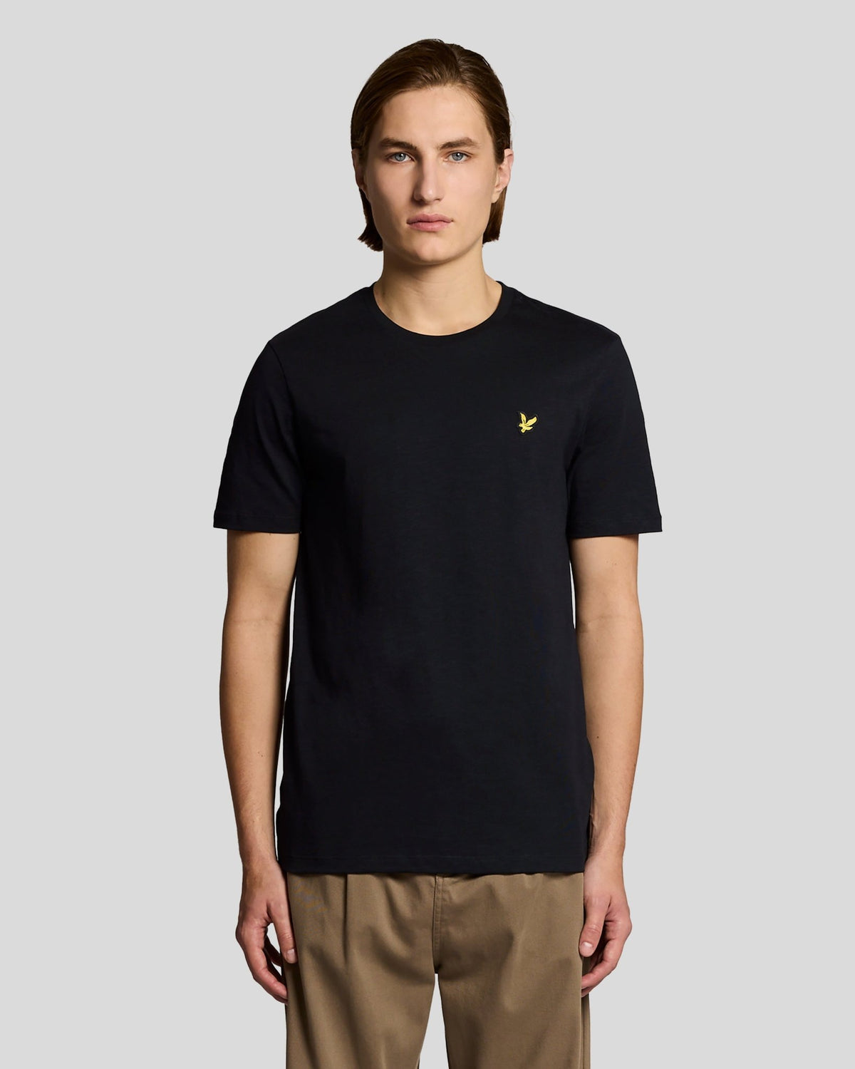T-shirt en coton fin flammé, couleur noir de jais, pour homme