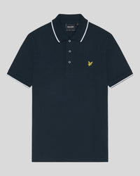 buy men's premium clothing fashion polos jackets -  Lyle & Scott Men's Tipped Polo Shirt in Dark Navy/ White