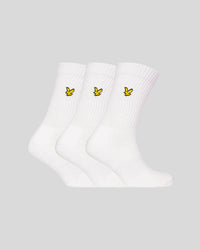 Lyle & Scott 3 pack tube socks bright white